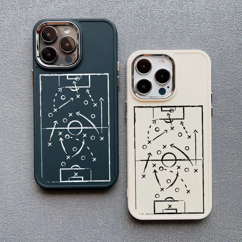 Case For iPhone 16 15 14 Pro Max Plus 13 12 11 Pro Max XR XS X 7 8 SE Football Basketball Tactical Board Pattern Silicone Covers