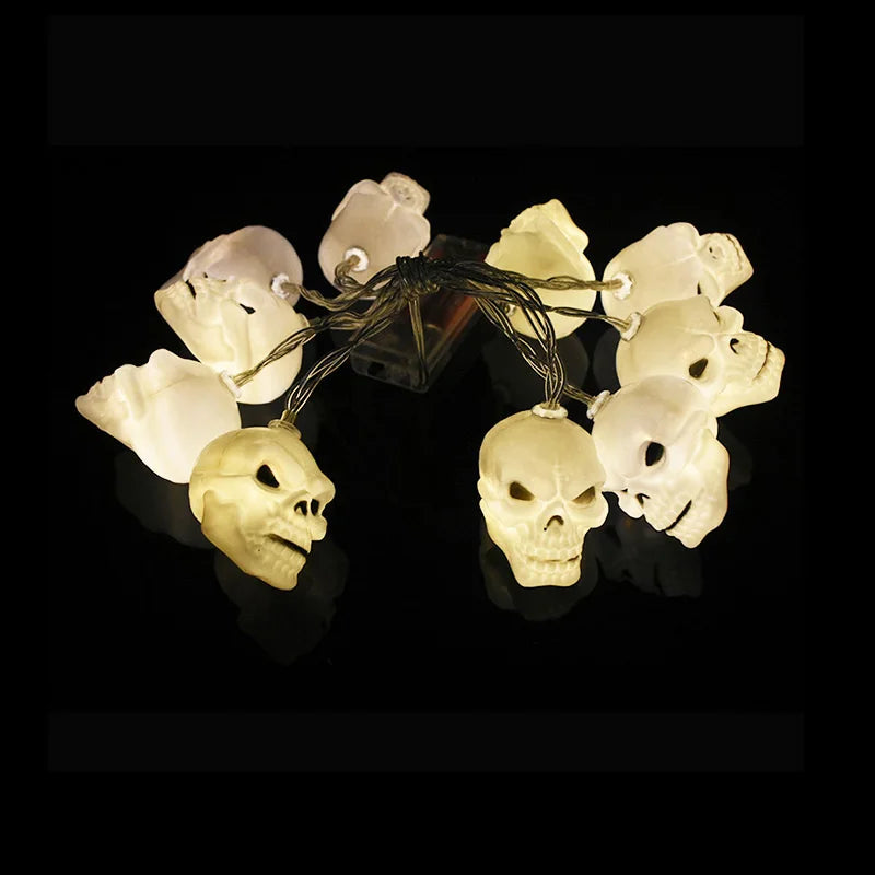 1.5M 10LED Halloween LED Light String Horror Eyeballs Pumpkin Spider Bat Skull Lamp Trick Or Treat Happy Halloween Party Decor