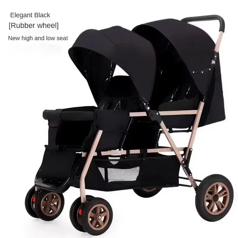 EU STOCK Twin strollers Double kids two seats strollers foldable carriage wholesale baby stroller Front and rear seats