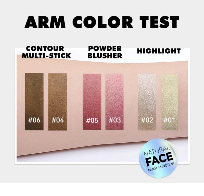 Face Pearl Stone Highlighter Stick Contour Shading Lasting Cheek Stereoscopic Brightening Skin Blush Illuminator Makeup Cosmetic