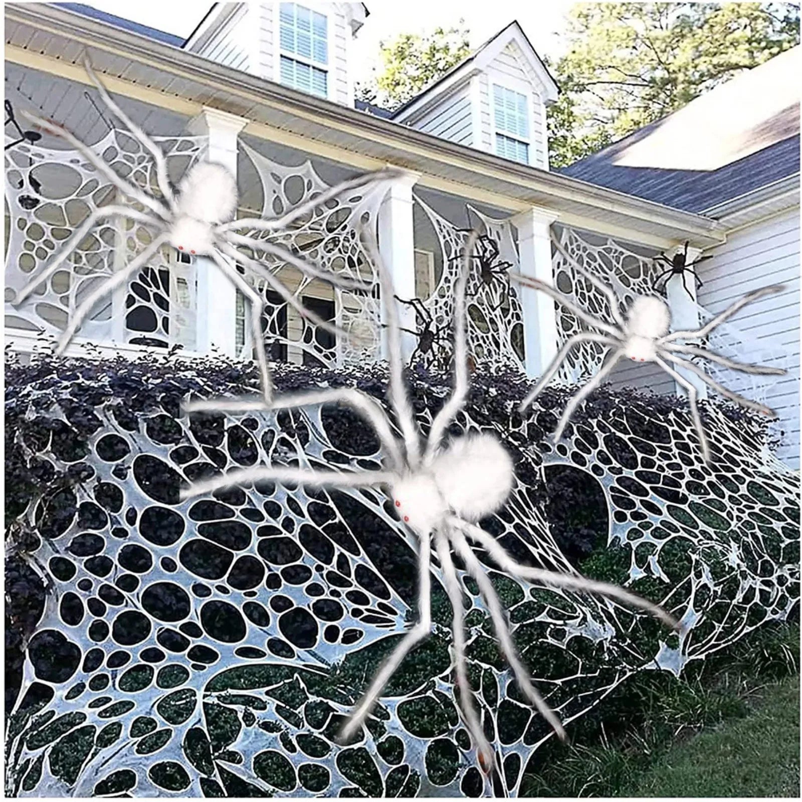 Halloween Party Big Plush Spider Horror Halloween Decoration Party Prop Outdoor Truly Terrifying White Giant Spider Plush Prop