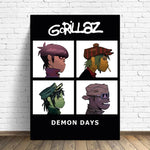 Virtual Anime Rock Band Gorillaz Poster Modern Music Album Cover Canvas Painting Wall Art for Club Living Room Home Decor Mural