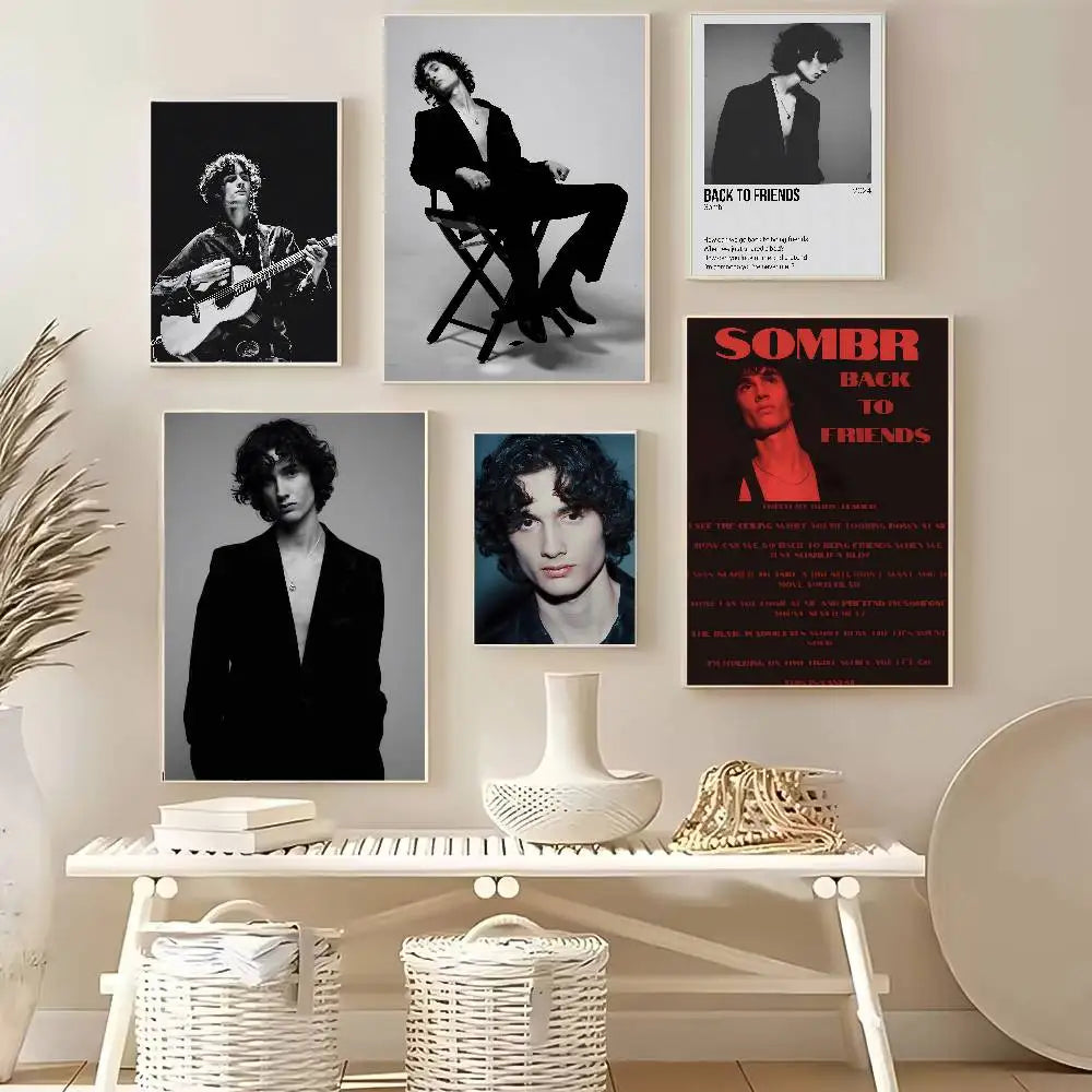 Popularity soars S-Sombr S singer Poster HD posters Self-adhesive waterproof ideal for living room bedroom bar decoration