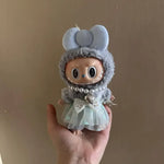 Dress for 17cm Labubu Mini Plush Doll'S Clothes Outfit Accessories for Kpop Exo Labubu Idol V2 Bow Princess Dress Clothing Gift