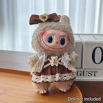 Suspenders Suit For 17cm Labubu Doll Clothes All-match Colour Outfit Doll Accessories Fashion Design Lovely Little Bear Star