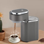 150ml Mini Coffee Machine 600W Portable Grey Travel Espresso Maker 15 bar 85-95℃ Coffee Latte Machine with touch screen panel
