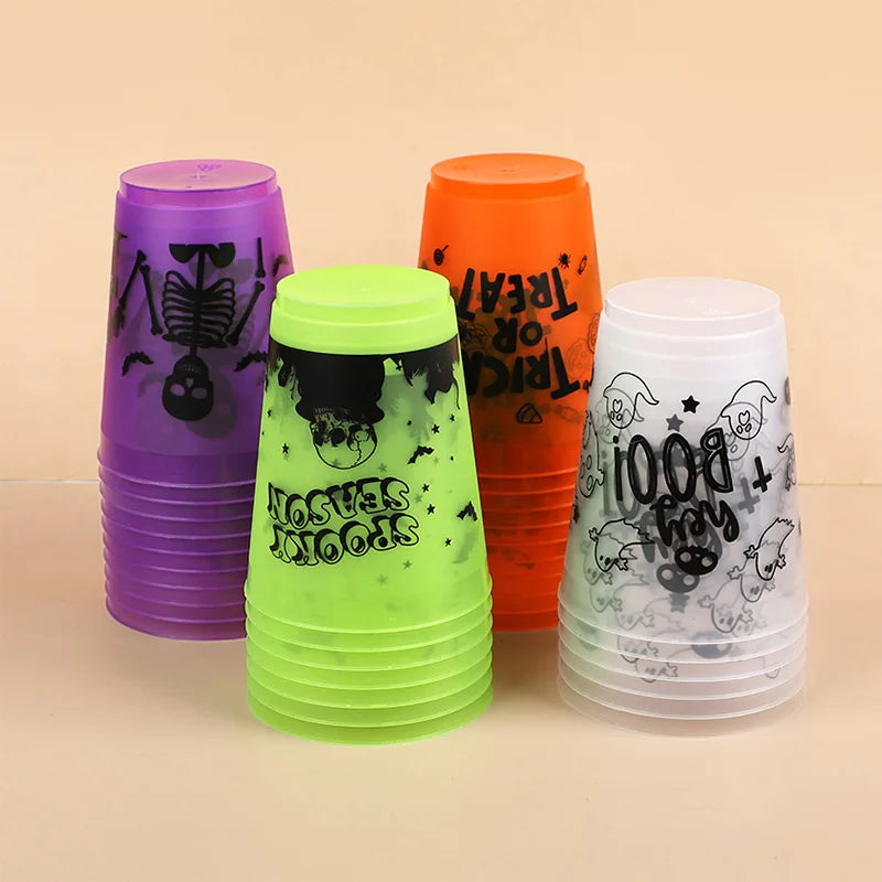 8-24Pcs Halloween Drinking Cups Boo Skull Plastic Juice Cocktail Cup for Halloween Party Home Table Decoration Supplies