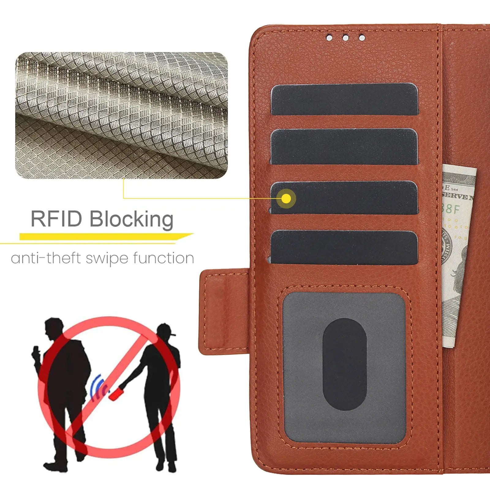 for Samsung Galaxy Z Fold 5/4/3 Phone Case,【RFID Blocking】for Women Men with Card Holder Leather Protective Cover for Z Fold 5