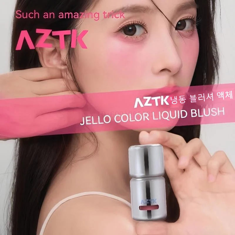 AZTK Liquid Blush Tanned Jello Color Rendering Liquid Blusher Moisturizer Longlasting Beauty Expands Contracts Cheek Face Makeup