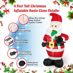 Christmas Inflatable Decorations - Branch Snowman, Santa Claus, Gingerbread Man, Gift Bag Snowman LED Light Lawn Decorations