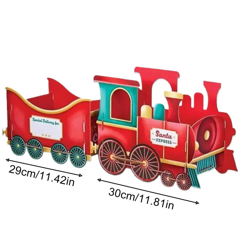Santa Train Box  Christmas Gift Train Decoration Festive Christmas Train Santa Gingerbread Gift Boxes For Presents Candy