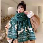 Christmas Atmosphere Santa Claus Knitted Red Scarf For Women New Style Warm Neck Protection Knitted Scarf Versatile Shawl
