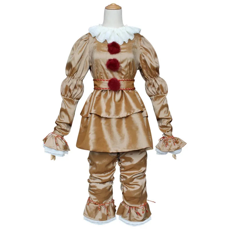 Movie Cosplay Pennywise Clown Cosplay Costume Halloween Adult Carnival Party Stage Performance Villain Vintage Clothing Set