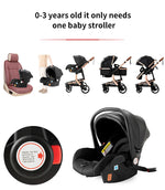 Lightweight Baby Stroller 3 in 1 Stroller PU Leather Stroller for Newborn Baby Car Seat Portable Baby Cart Pram High Landscape