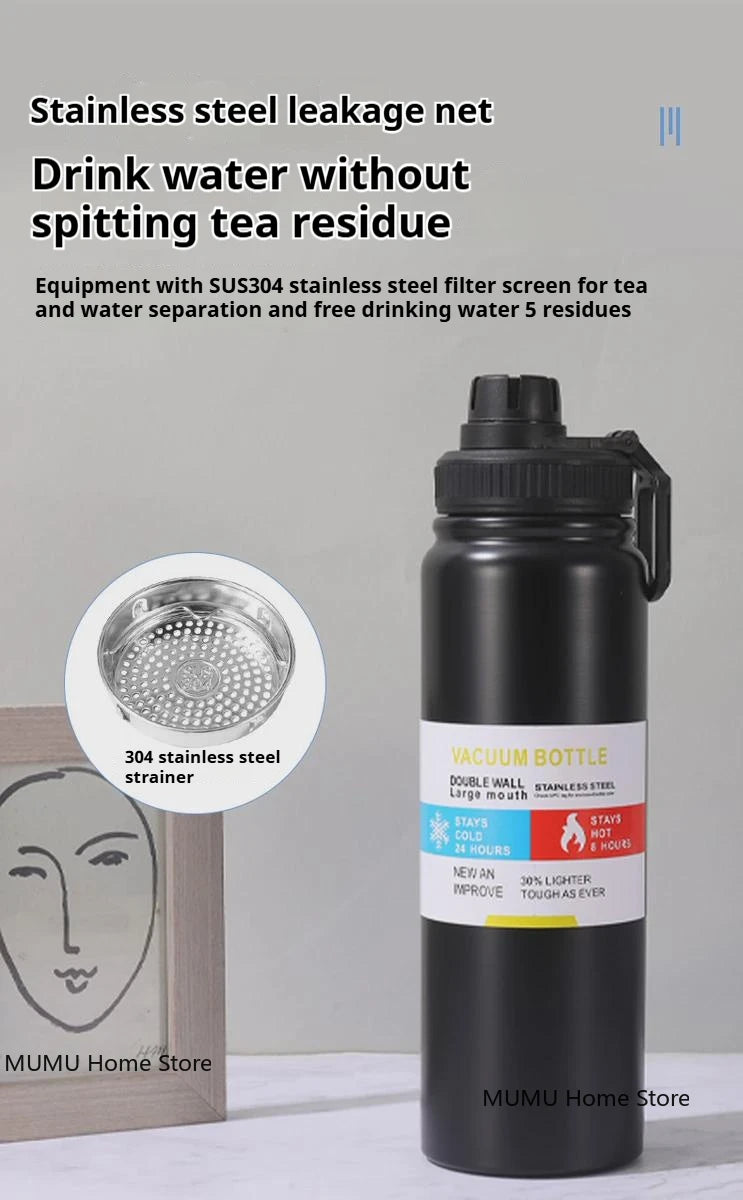 600/800/1000ML Outdoor Thermos Water Bottle Stainless Steel Insulated Cup Keeps Cold and Heat Thermal Mug Travel Vacuum Flasks