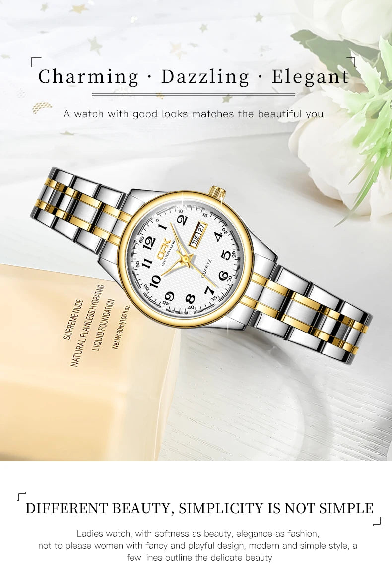 OPK 8110 Watch For Women Quartz Watch Waterproof Classic Luxury Brand Ladies Watch Stainless Steel Strap Watches Reloj Mujer