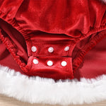 Christmas Party Baby Girls Clothes Cute Princess Velvet Newborn Romper Dress Winter Long Sleeve Santa Jumpsuit Hat Infant Outfit