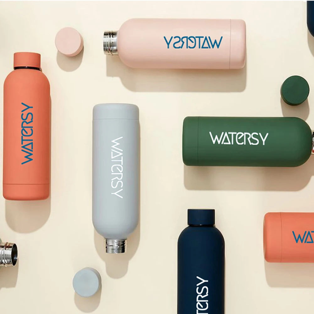 Watersy 500ML/17oz Stainless Steel Small Mouth Thermals Vacuum Portable Leak-proof Sports Water Bottle Gym Kettle