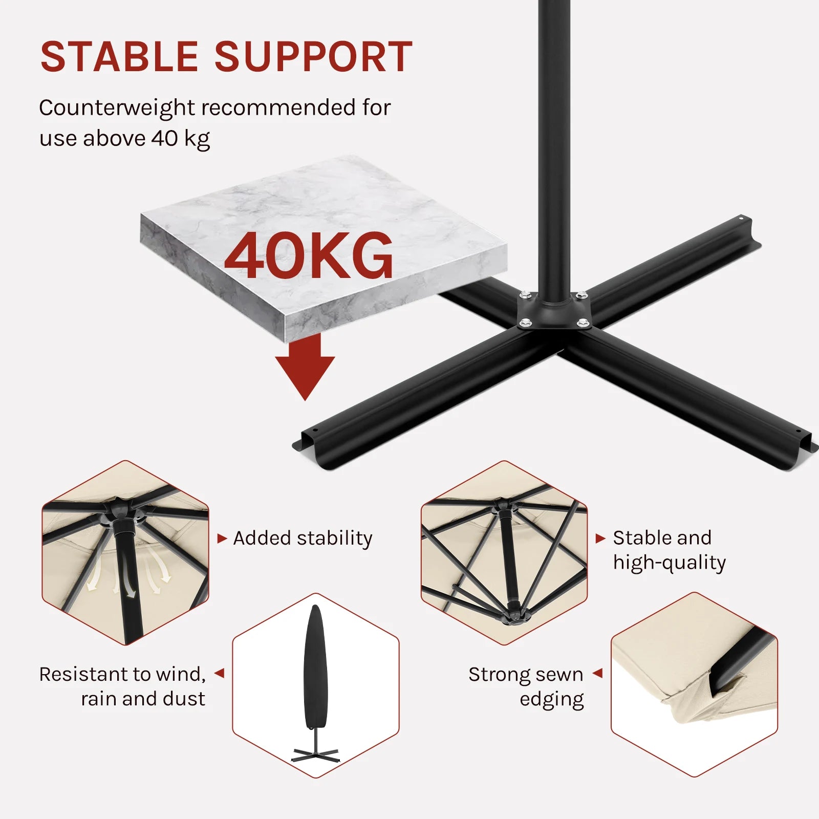 Tilting Parasol Crank Garden Umbrella