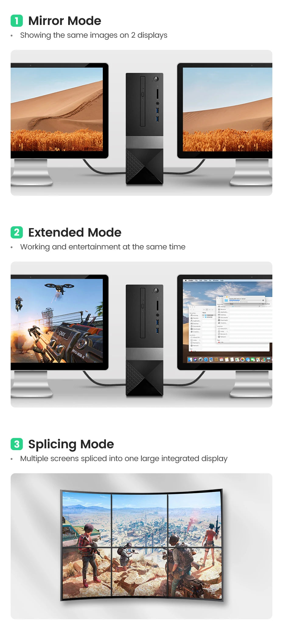 UGREEN HDMI-Compatible 2.1 Cable Ultra High-speed 8K/60Hz 4K/120Hz for Xiaomi Mi Box PS5 Splitter Cable Dolby Vision 48Gbps