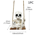 1Set Halloween Decorative Hanging Ghost Skull Skeleton Gauze Haunted Home Party Horror Props Hanger House Yard Party Hanging