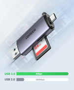 UGREEN Card Reader USB3.0&USB C to SD MicroSD TF Thunderbolt 3 for PC Laptop Accessories Smart Memory Cardreader SD Card Adapter