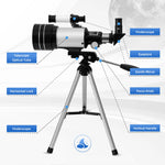 Astronomical Telescope With Finderscope For Child Beginner 150 Times Zoom High-definition Moon Viewing Telescope With Phone Rack