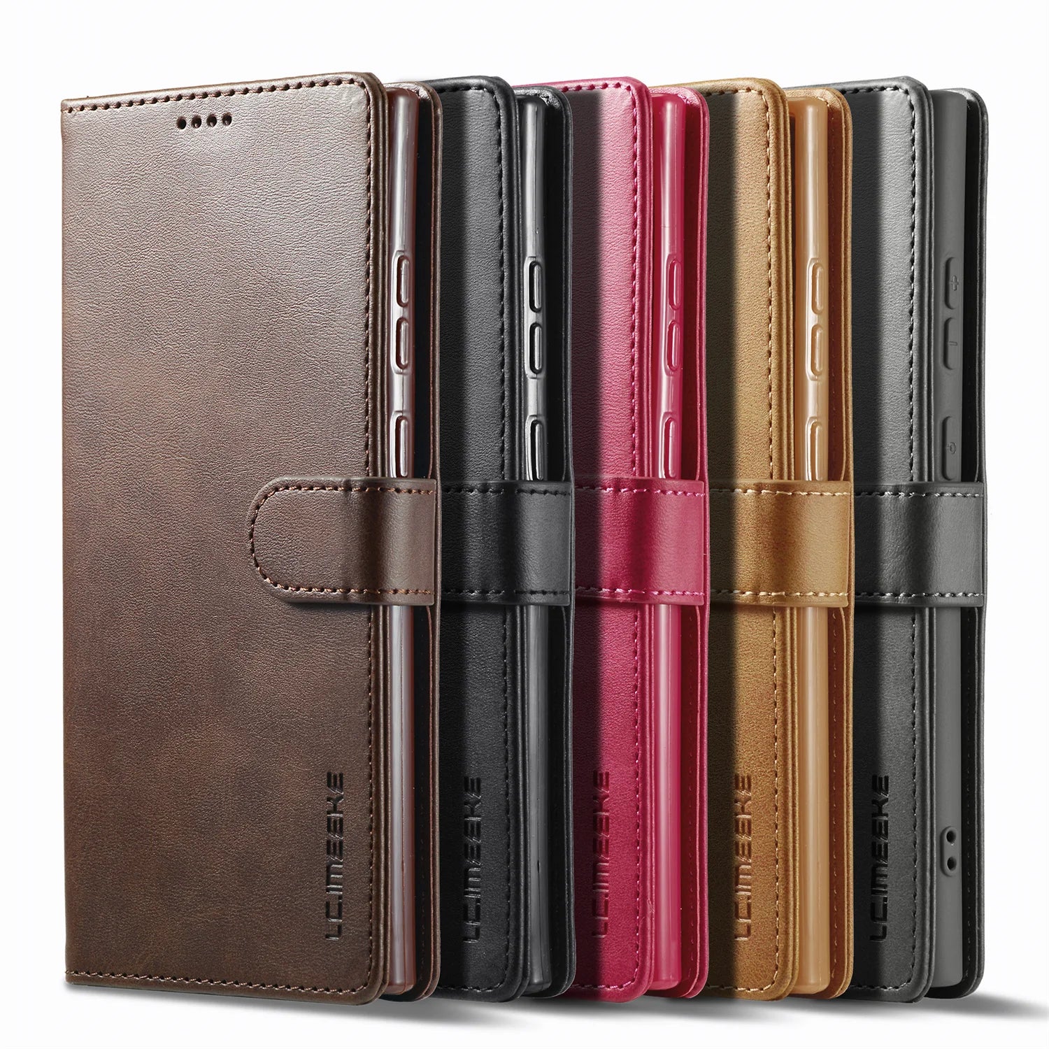 Leather Case for Samsung Galaxy S23 S24 S25 FE Ultra Plus Edge A07 A17 A35 A55 A06 A16 A26 A36 A56 5G Flip Wallet Card Holder