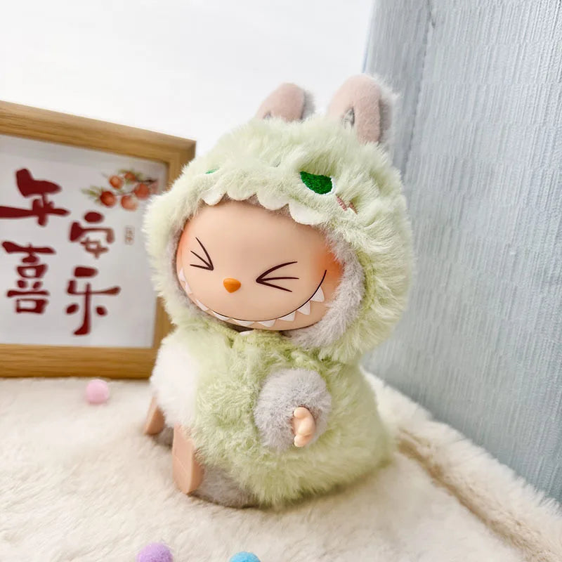 Cute Cartoon Green Dinosaur Outfit for Labubu Plush Clothes Fashion Shark Macaron Korea Style Clothes for Labbubu Accessories
