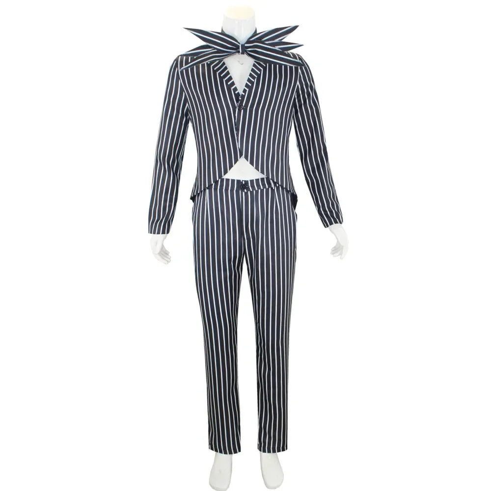 Anime Jack Skellington Cosplay Costume for Adult The Nightmare Before Christmas Jack Uniform Clothes Suit Halloween Costumes