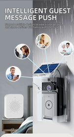 Smart Visual Doorbell with Solar Panel, Anti-Explosion Design, Real-Time Monitoring, Voice Distortion, Waterproof Cover