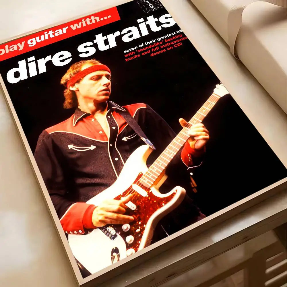 Singer D-Dire S-Straits Rock Band Poster Waterproof HD Art Wall Decal Self-Adhesive Print. Aesthetic Home Room Decor for Living