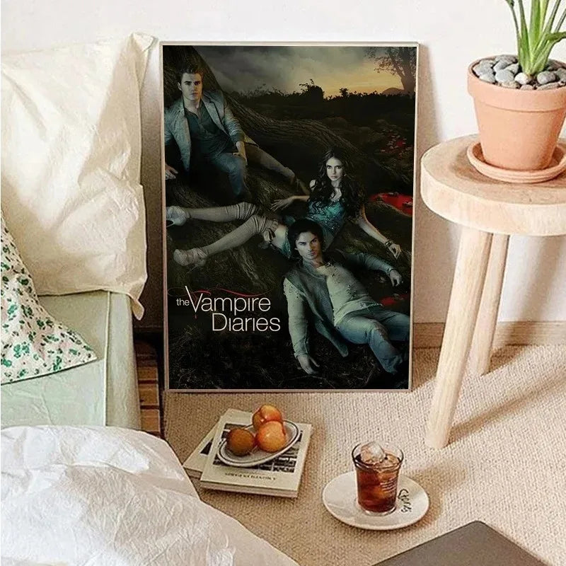 The Vampire Diaries Classic Movie Posters Canvas Painting Room Bar Cafe Aesthetic Art Wall Painting