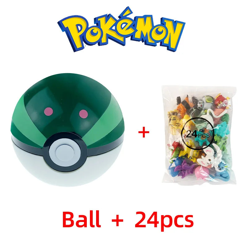 24pcs Pokemon Figure Different Styles Tomy Model Collection 2-3cm Pikachu Anime Pokeball Poke Ball Go Elf Toys Dolls Child Gift