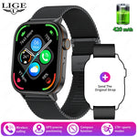 LIGE 2025 For Android IOS GPS Smart Watch Women 2.01" HD Screen Heart Rate Bluetooth Call Compass IP68 Waterproof Men Smartwatch
