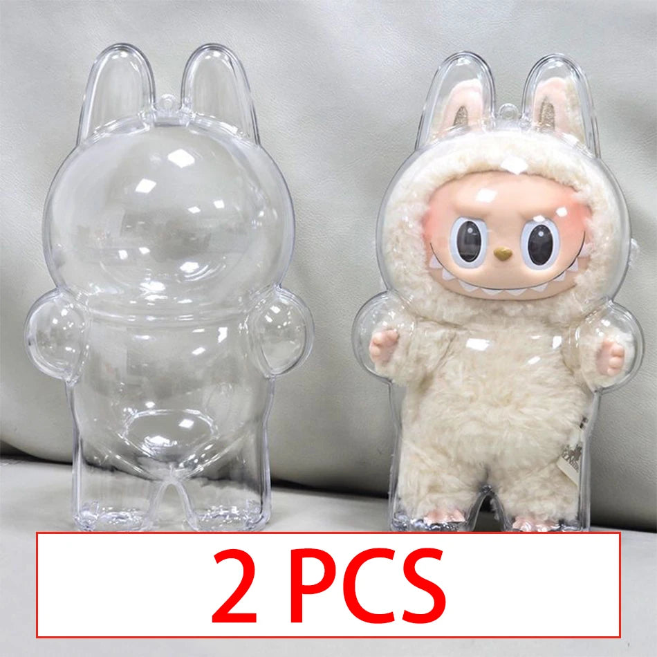 New 17cm LABUBU Clear Macaron Case, Dust Case, Housings, Popmart Bubble Mart Doll Accessories, Doll Accessories, Christmas Gifts