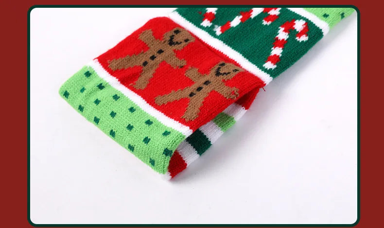 Christmas LED Scarf - Knitted Multicolor Light-Up Scarf for Kids and Adults