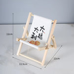 Doll'S Chair Outfit Accessories For Ropa Labubu 10cm cotton doll Summer vacation Wooden beach reclining camping chair ornament