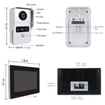 Wireless Wifi Video Doorbell System, 1080P Doorphone Door Camera, 7 Inch Touch Screen, Video Intercom 32GB card for Home 4 Wire