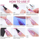 LIMEGIRL 30ml Nail Extension Gel Glitter Soak Off Nail Acrylic Crystal Build Poly UV Gel for Nails Quick Extension Manicure Glue