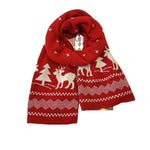 Christmas Atmosphere Santa Claus Knitted Red Scarf For Women New Style Warm Neck Protection Knitted Scarf Versatile Shawl
