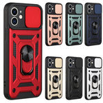 For iPhone 16 17 15 14 13 12 11 Pro Max Mini Plus Air Military Grade Bumpers Ring Cover Slide Camera Lens Protector Armor Case