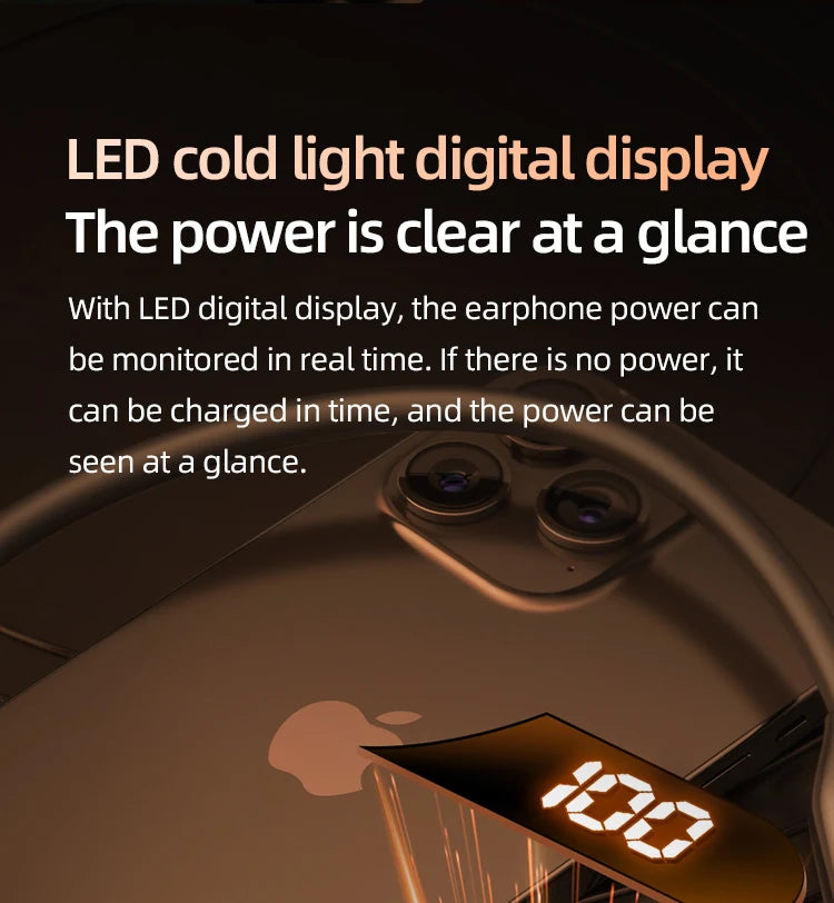 BT8 Wireless Bluetooth Earphones Headphones Outdoor Sports Headset 5.3 With Charging Bin Display Touch Control Earbuds for Muisc