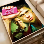 Movie Sticky Fight Club Poster High-definition art sticker Self adhesive waterproof home decoration for living room