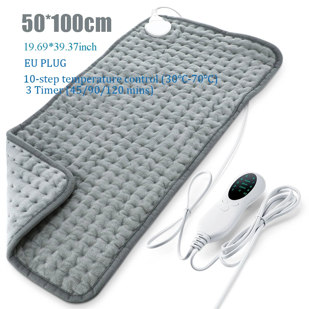 Electric Heating Pads for Back Neck Shoulder Pain Relief,Home Sofa Office Desktop Winter Warm Blanket,Auto-Off, Machine Washable