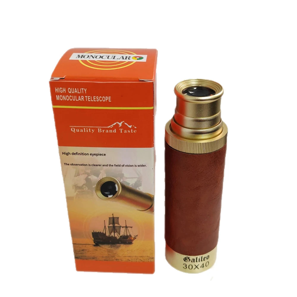 Outdoor High-Power Portable 30×40mm Retro Pirate Monoculars Telescope for Adults Kids Bird Watching Hunting Camping Hiking