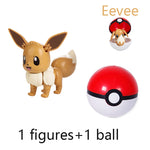 Pokemon Ball Toys Anime Figure Charizard Pikachu Mewtwo Eevee Monster Action Deformation Pokeball Toys Figures Model Kids Gifts