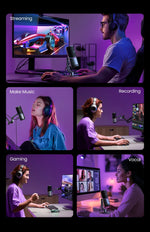 UGREEN USB Microphone with RGB Modes Professional Condenser Mic for PC Mac Gaming Karaoke Recording Streaming Podcasting