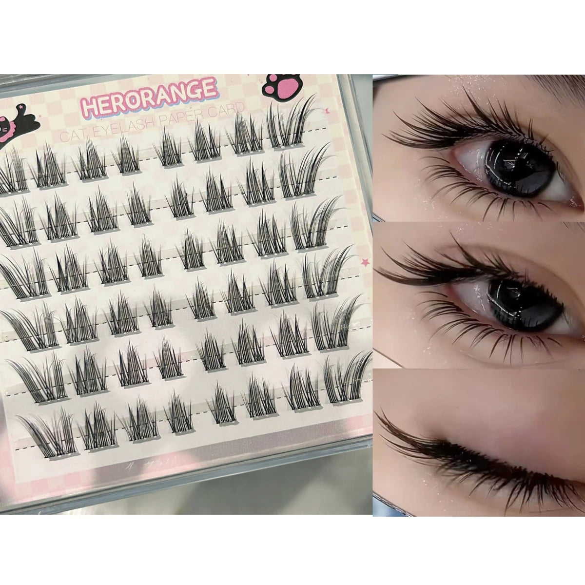 Self Adhesive Individual Eyelashes No Glue Needed Fluffy Cluster Eyelash Korean Fashion Manga Lash Extension for Daily Makeup