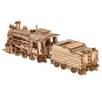 Locomotive 3D Wooden Puzzle Scale Model DIY Model Kit Handcraft Gift,Home Decoration,Mechanical Model Kit, Building Toy